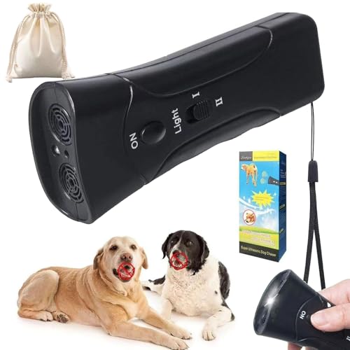 Dispositivo antiladridos para mascotas, herramienta de entrenamiento para perros emisor sónico, entrenador de mascotas para entrenamiento humano y sin esfuerzo, con pantalla HD y linterna LED, seguro