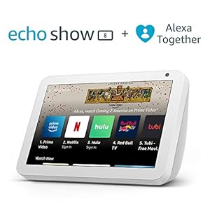 Echo Show 8 (2nd Gen, 2021 release) – Glacier White – with 30-day FREE trial of Alexa Together (monthly auto-renewal)