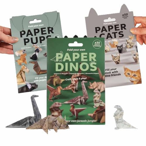 YUNFAN Kit De 50 Chats En Papier à Faire Soi-MêMe,Feuilles Papier Origami Plier,Figurines Chats Mignonnes,Kit CréAtif D'Animaux Origami,Activité Manuelle Amusante Pour Adultes (D)