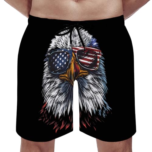Cool Eagle Men's Swim Trunks Patriotic Eagle Beach Shorts Bathing Pants4