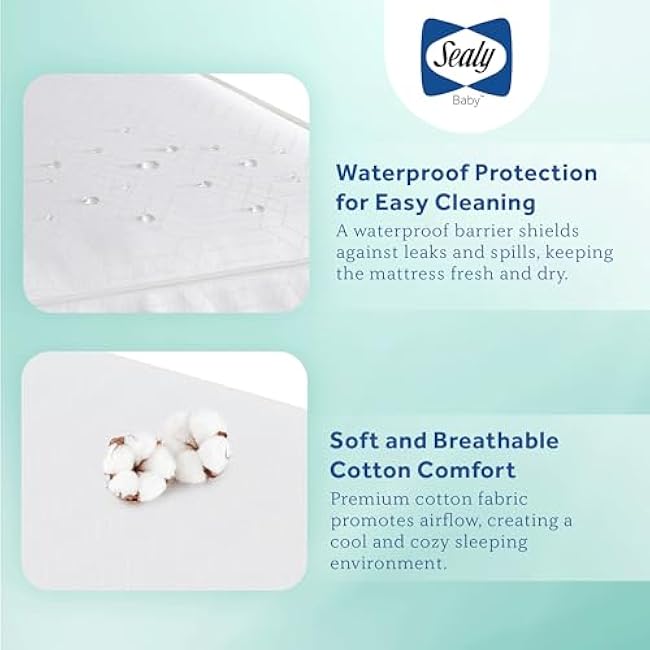 Sealy Baby Posturepedic Grace Hybrid - Firm 2 Stage Breathable Crib Mattress with Waterproof Barrier - GREENGUARD Gold Certified, Soy-enhanced Foam for Infants and Toddlers, Made in the USA (52x28)