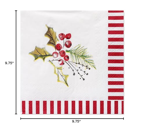 American Greetings 50-Count 5 in. x 5 in. Beverage Napkins by Kathy Davis, Christmas Party Supplies – Image 5