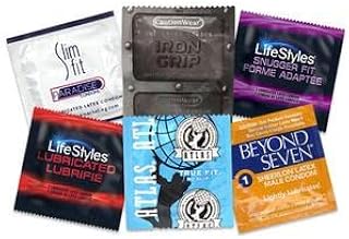 Snug Fit Condom Bundle with a Silver Sleek Pocket Case, Assortment of Snugger Fitting Smaller Sized Lubricated Latex Condoms-24 Count