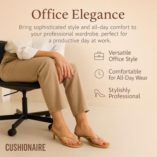 CUSHIONAIRE Miami Kitten Heels for Women - Dressy Heeled Thong Womens Sandals2