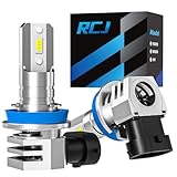 RCJ H11 Bulbs, H8/H9/H16 Warning Fog Light 6000K Cool White with Cooling Fan, Plug-N-Play, Pack of 2