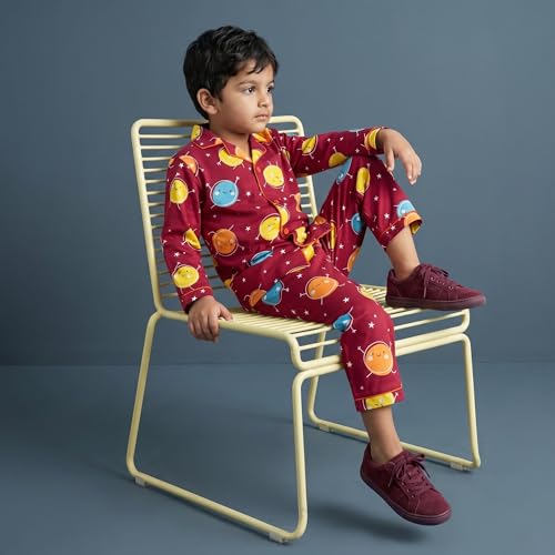 Image of CLAP Kids Cotton Printed Full Sleeves Night Suit