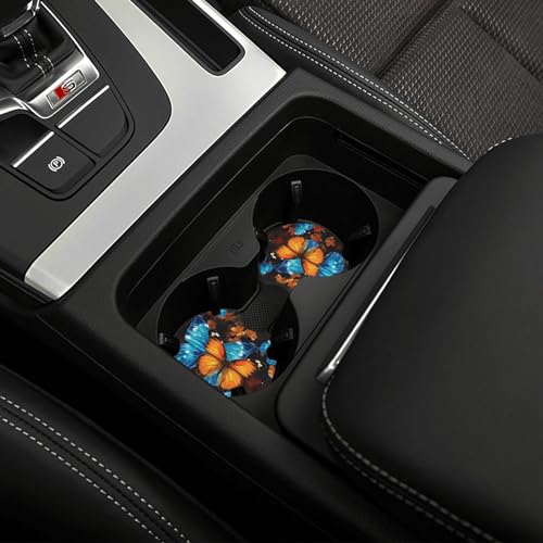 Portavasos para carro redondo negro 2 piezas miniatura 6