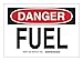 Brady 95002 Self Sticking Polyester, 7" X 10" Danger Sign Legend "Fuel"
