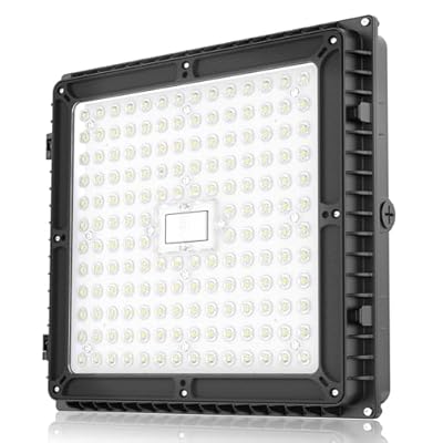 HYPERLITE 100W LED Canopy Lights: 1-10V Dimmable 13000LM Canopy Lights Outdoor IP65 Waterproof Low Bay Lighting for Gas Station Parking Garage UL Listed