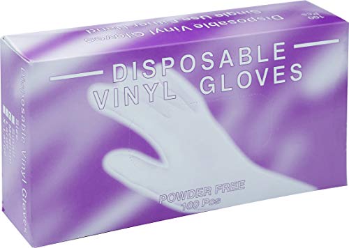 Powder Free, Latex Free, Disposable Vinyl Gloves, Medium, 10 Packs Of 100 Gloves (1,000 Gloves) #TOP1