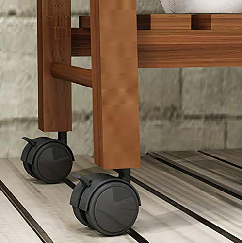 JY&WIN Scaffale per Piante in Legno con Ruota Universale, Scala a 3 Livelli Scaffale per Piante da Fiore Indoor Outdoor Cortile Giardino Patio Balcone Rack di stoccaggio-Bianco 31x12x38,5 (80x31x98 - Image 6
