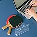 INOOMP Pong and Table Tennis Display Stand 2pcs Acrylic Table Tennis Paddle Display Rack Table Tennis Bat Holder Space-Saving Racket Base for Home Office