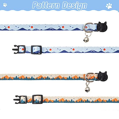 SCENEREAL Natural Scenery Series Breakaway Cat Collar with Bells, 2 Pack Soft Adjustable Kitten Collars for Cats Puppies… - Image 3