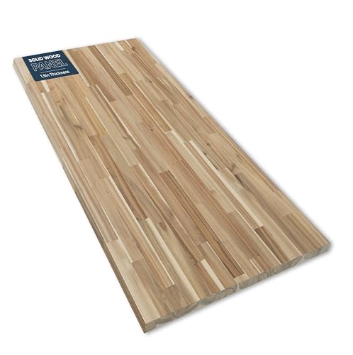 AllForWood 48''L x 25''W x 1.5'' Thick Acacia Solid Wood Butcher Block Countertop, Table Top for DIY Washer Dryer/Kitchen Island (Unfinished)