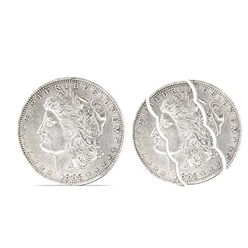 SUMAG Bite Coin, Copper Folding Morgan Coin 3 Folding Bite Coin Dollar Coin Magic Tricks Professional Funny Trick for Kids Coin into Bottle Accessories