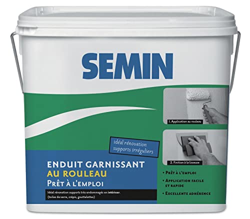 SEMIN Enduit Garnissant au Rouleau 10 kg – Rénovation Murs Très Abîmés – Tous Supports...