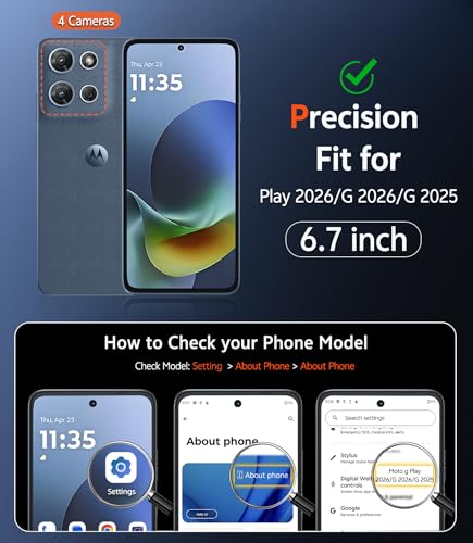 Image of FNTCASE for Moto G 2026 /2025 Case: Matte Translucent Moto G Play 2026 Phone Cases with Screen Protector Lens Protection Compatible with Magsafe Rugged Protective Cell Cover (Frosted Black Magnetic)
