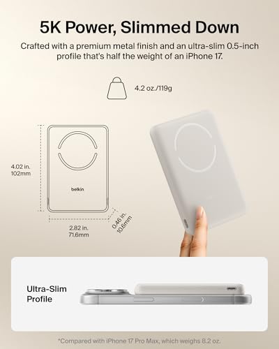 Belkin 5K 15W Qi2 MagSafe Power Bank with USB C Cable for iPhone 17 & More - image 2