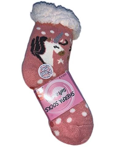 Girls Sherpa Socks Cute Animals, Unicorns & LLamas, Warm Children's Sox Holiday