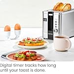 Chefman 2-Slice Digital Toaster, Pop-Up, Stainless Steel, Extra-Wide Slots For Bagels, Defrost, Reheat, Cancel Functions, Removable Crumb Tray - Image 4
