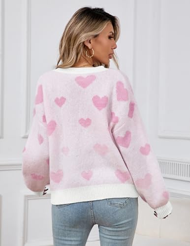 Image of Libsorge Womens Heart Sweater 2026 Valentines Day Trendy Cute Fall Oversized Long Sleeve Pullover Sweaters