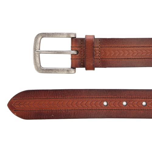 Image of Lucky Brand Men's Genuine Leather Belt | Classic | Casual | Everyday | Western | American Heritage | Metal Buckle