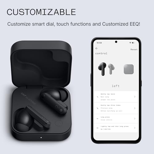 CMF Buds Pro 2 – Hybrid ANC Earbuds with Smart Dial, Dark Grey — view 9