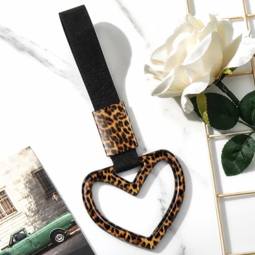 Image of Fabbay Leopard Heart Car Handle Strap Drift Charm Car Accessories for Women