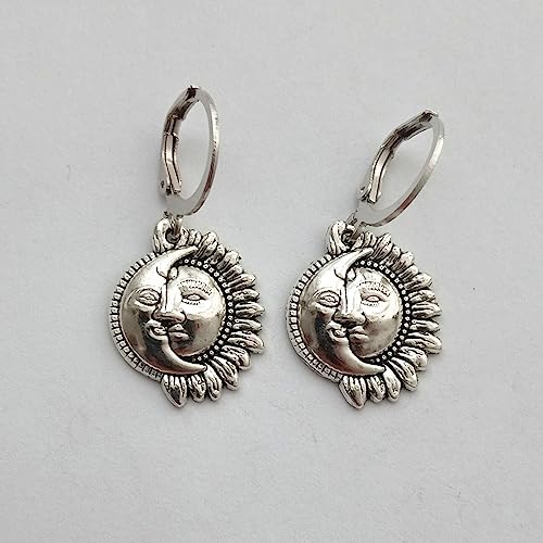 Celestial Sun and Moon Earrings, Mom/Grandma/Friends, Vintage Bohemian Leverback Earrings3