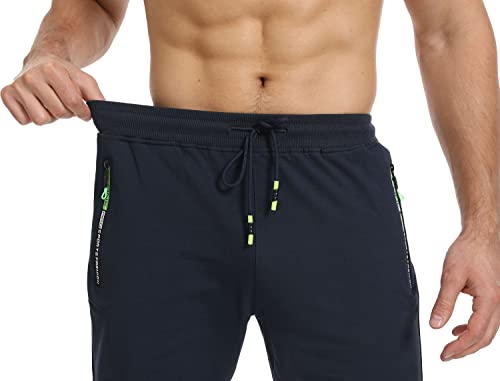 JustSun Pantaloncini Uomo Shorts Uomo Cotone Sportivi Pantaloncini Running Corti Pantaloncini Uomo con Tasche Palestra Corsa Fitness Pantaloncini Estivi Sport Blu L