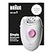 Braun Silk•épil 1 1-010 Epilierer mit Kabel zur Haarentfernung, für Wochen, weiche Haut, weiß/rosa