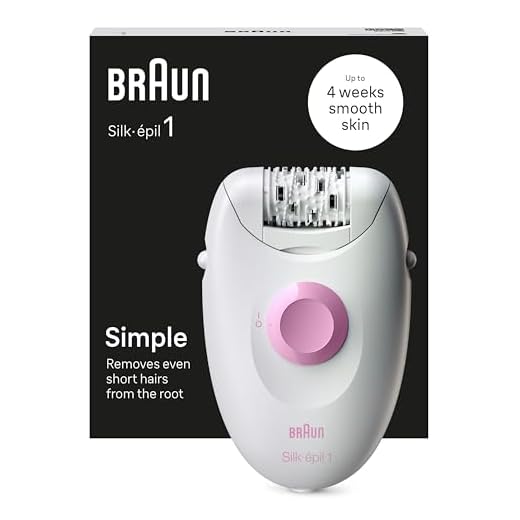 Braun Silk•épil 1 1-010, Depiladora Con Cable Para La Eliminación Del Vello, Semanas De Piel Suave, Blanca/Rosa