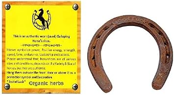 Organic Herbs Cast Iron Horseshoe Durable Side for Wall Decoration Indoor Or Outdoor 5 Holes Authentic Prosperity and Fengshui Good Luck Wall Decor