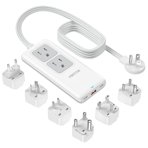 VINTAR Universal Travel Adapter with USB & Extension Cord