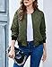 Zeagoo Women's Classic Stand Collar Bomber Jacket Casual Zipper Spring Outwear Coats Army Green L