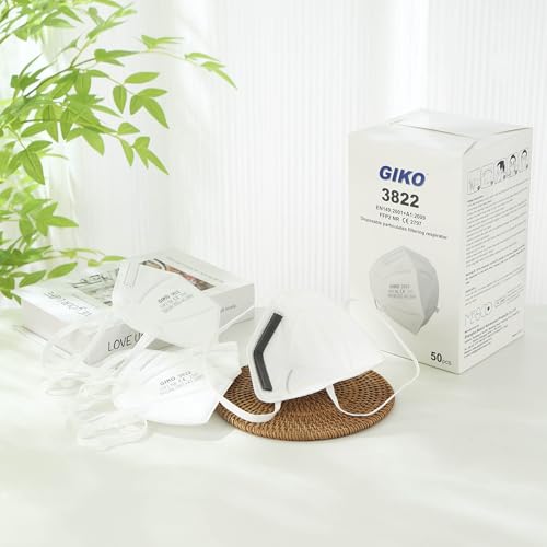 FFP2 Masks Pack of 50 FFP2 Respirator Mask FFP 2 Disposable Dust Masks 5-Layer Protective Face Masks, White