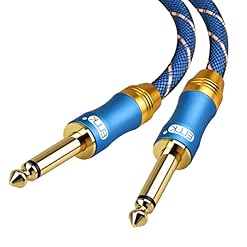 EMK Câble de Guitare Câble d’instrument, 6.35mm 1/4″ Mâle vers MâleTS Jack Câble Tressé en Nylon Plaqué Or pour Amplificateur, Électrique Basse, Guitare, Synthétiseur, Clavier (2 m) - Les Beatles, Paul McCartney, John Lennon, RIngo Starr, George Harrison