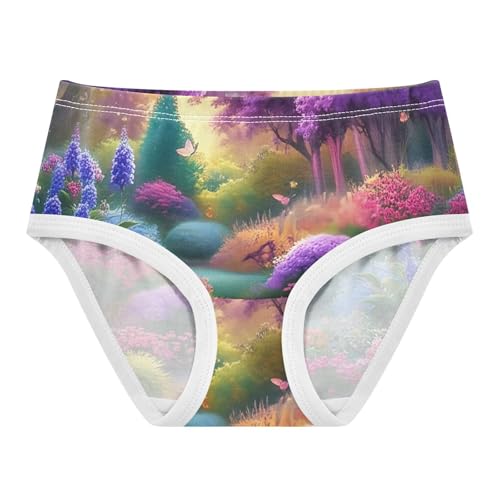 Vibrant Colorful Forest Girls Underwear Toddler 2t Cotton Girl Panties Cute Fun Undies Kids Briefs