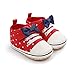 Geagodelia Zapatos de bebé para bebé, unisex, antideslizantes, con suela blanda, con lazo, para los primeros pasos, 0 – 12 meses Rojo Size: 9-12 mesi