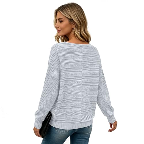 Image of Women's Batwing Tunic Tops, Long Sleeve Shirts Blouses, Business Casual Sweater for Office Work