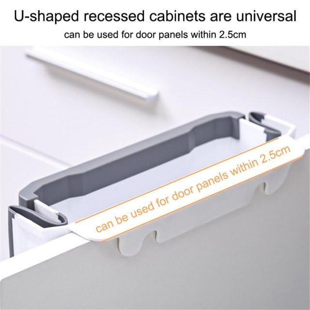 Miniatura 8 de Papelera colgante  Papelera plegable que ahorra espacio, portátil para el hogar, la cocina y el baño (blanco)