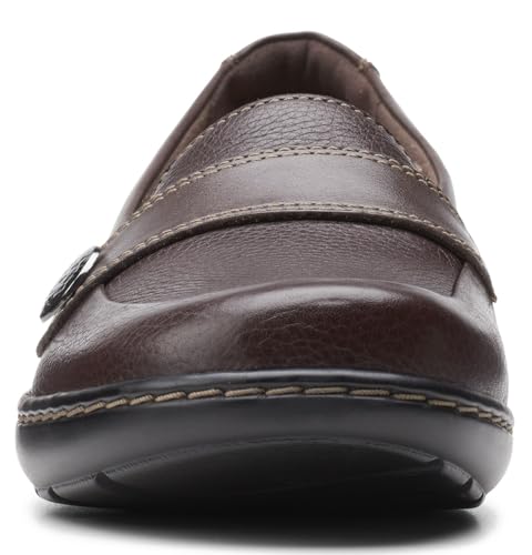 Clarks Clarks Women's Cora Daisy Loafers, Dark Brown Tumbled Leather, 9 Wide