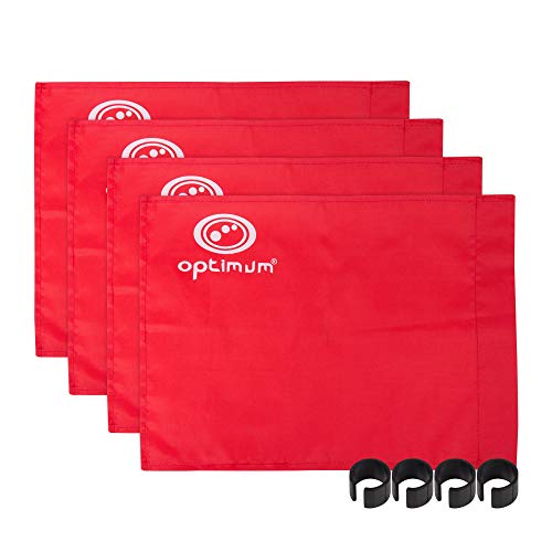 Optimum - Banderines de Esquina de Entrenamiento, Color Rojo (4 Unidades)
