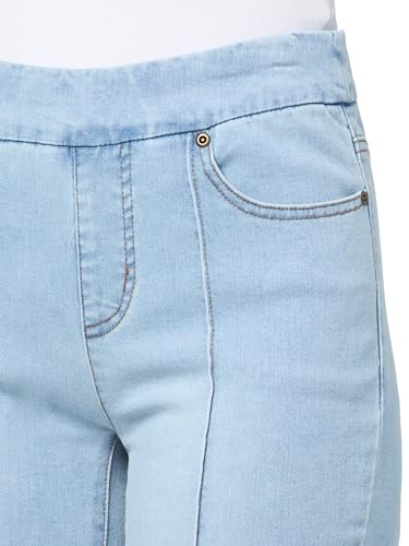 SLIM-SATION Women's Pull On Pintuck Flare Leg Crop Jean3