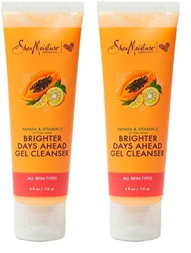 SheaMoisture Gel Cleanser For Dull, Uneven Skin Tone Papaya and Vitamin C Face Cleanser For Uneven Skin Tone 4 oz (Pack of 2)