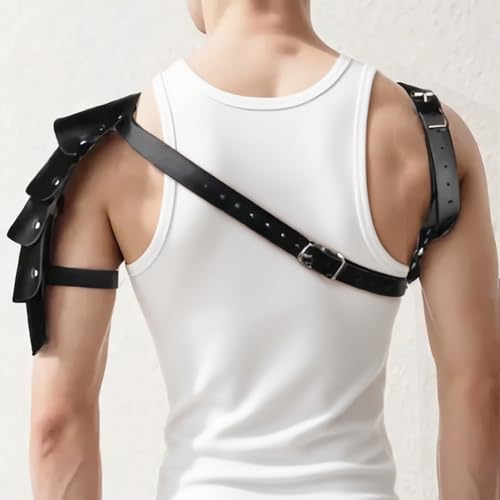 Men's Shoulder Harness Belt, Body Chest Harness for Men, Adjustable PU Leather Male Punk Chest Belt Muscle Show Fashion Costumes for Cosplay Party2