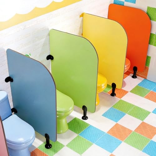 Partición de urinario amarillo 23.6x23.6 pulgadas para baño de niños Escudo de privacidad Diseño higiénico duradero Fácil instalar bordes redondeados seguros para la guardería Escuela Baño Setal Divis