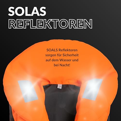 NOARD Rettungsweste für Kinder & Erwachsene geeignet – Seaside in verschiedenen Größen – EN ISO 12402-4 (100 N) (Orange, 20-30 kg)