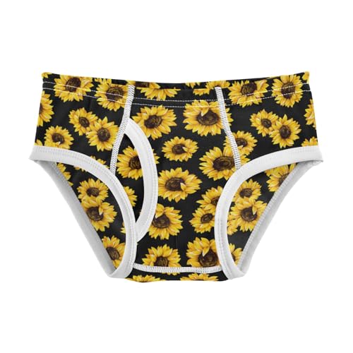 Boys' Exclusive Briefs Toddler Underwear 95% Combed Cotton Boxerbriefs 2T Sunflower Pattern 60