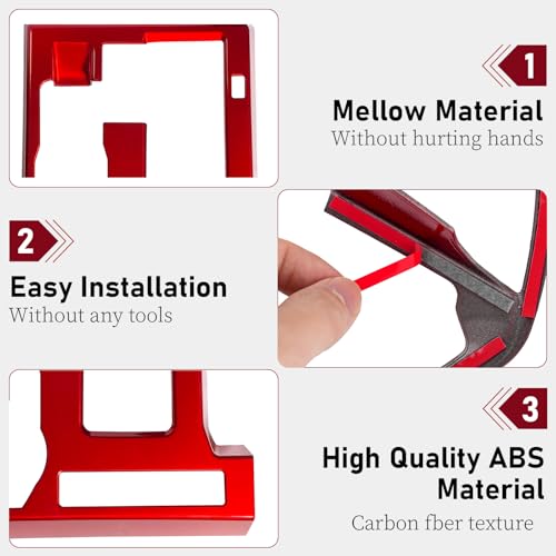 BORUIEN for Toyota Tacoma 2024 2025 and 4Runner 2025 Interior Accessories Center Console ABS Shift Panel Cover Decor Dashboard Trim (Dark Red, Shift Panel Cover) by BORUIEN - Image 4